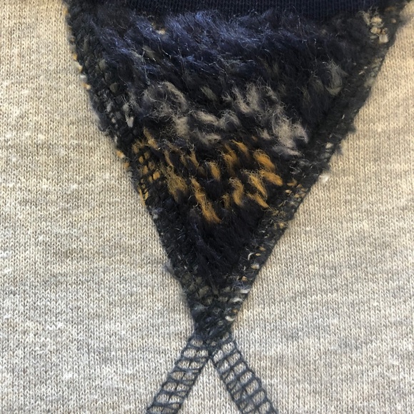 Raf By Raf Simons Geometric navy inserts Gray Sweatshirt Sz XS - Picture 6 of 7